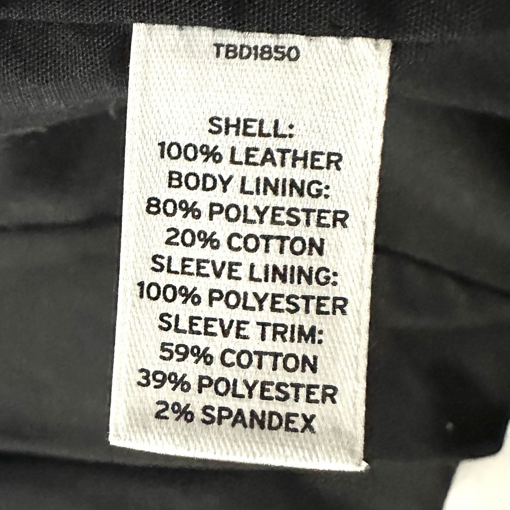 Trouve‎ Raw Edge M Medium Black Soft Leather Moto Jacket Waterfall Open Front - Picture 7 of 12